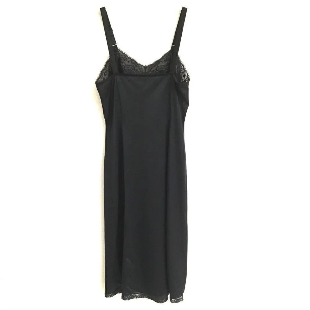 Vintage black slip chemise dress 29‎ - Picture 3 of 8